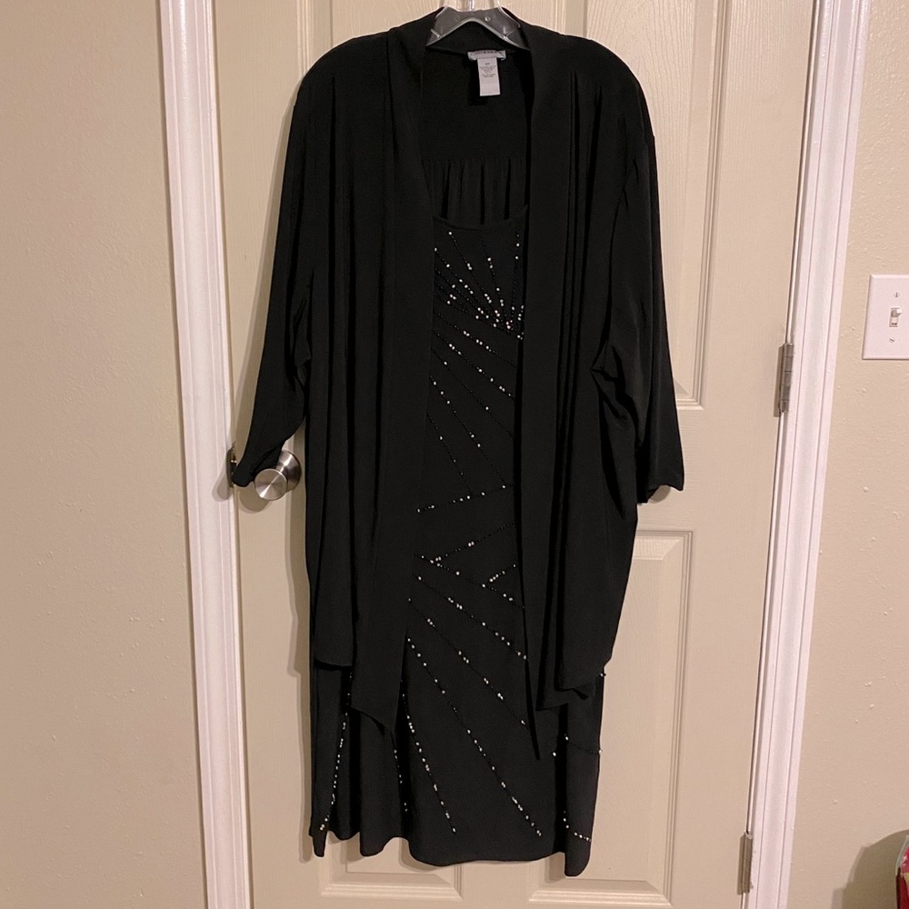 Jeweled Black dress with attached jacket